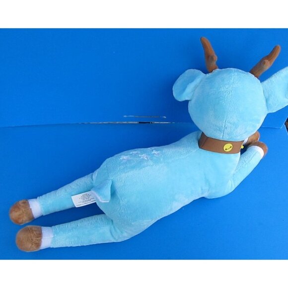 Macys Tippy Toe Blue Plush Reindeer Stuffed Animal Toy 22" Long - Picture 4 of 7